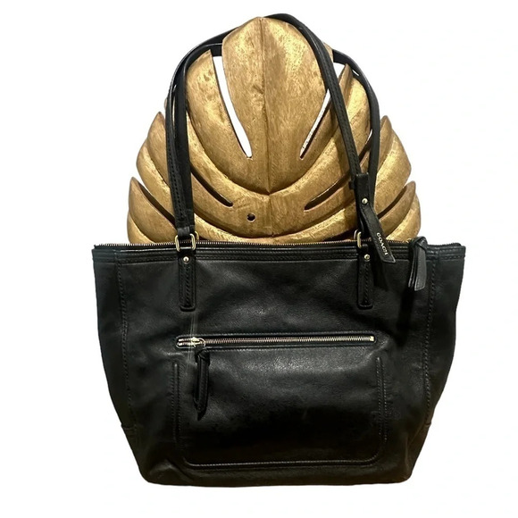 Vintage Coach Y2K black leather bag - EUC - Picture 1 of 12